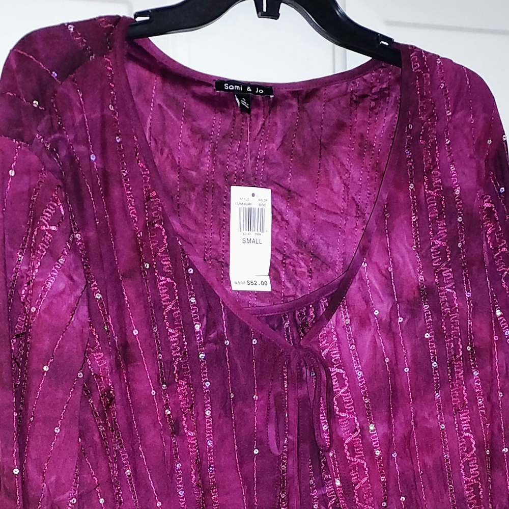 Vibrant Purple Sequin Top